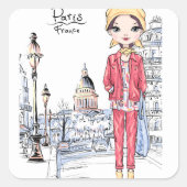 Paris Pink France Sticker (Voorkant)