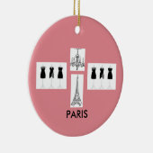 Paris Pink French Threated Kerstannament Keramisch Ornament (Rechts)