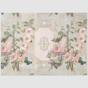  Paris Pink Gold Floral Ephemera ontkoppeling Tissuepapier