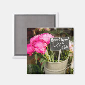 Paris Pink Market Flowers Photo Magnet (Voorkant / Achterkant)