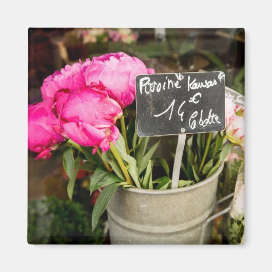 Paris Pink Market Flowers Photo Magnet (Voorkant)
