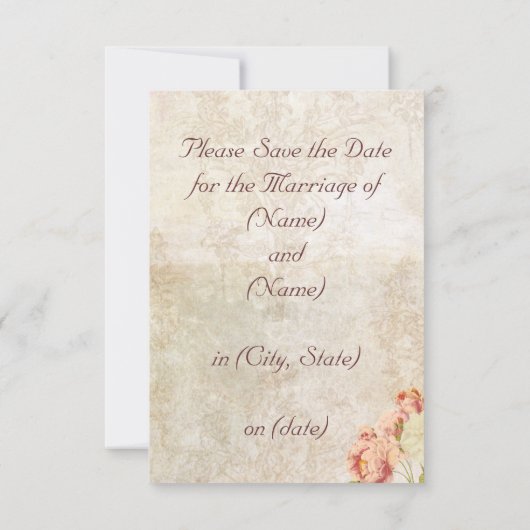 Paris Pink Rose Romantic Save the Date Kaart (Achterkant)