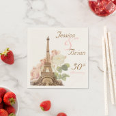 Paris Pink Rose  Romantisch Jubileum Servetten (Insitu)