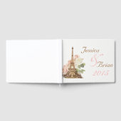 Paris Pink Rose Romantische bruiloft gastenboek (Volledig)