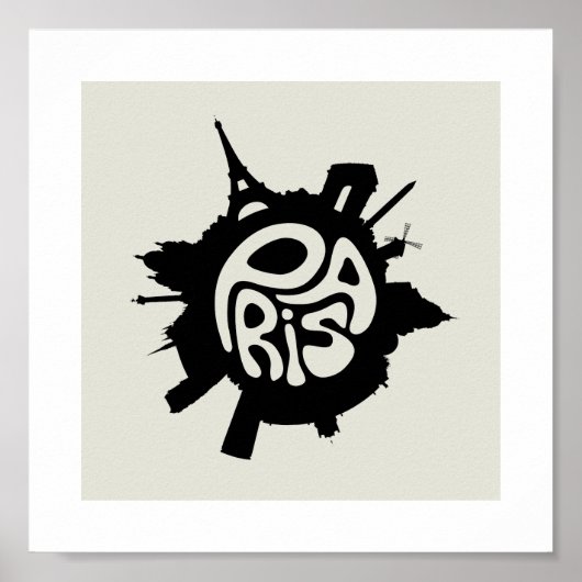 Paris Planet Typography poster (Voorkant)