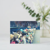 Paris Pont des Arts Love Locks Foto Ansichtkaart Briefkaart (Staand voorkant)