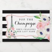 Paris Pop De Mousserende Wijn Mini Mousserende Wij Sparkling Wijnetiket (Enkel label)