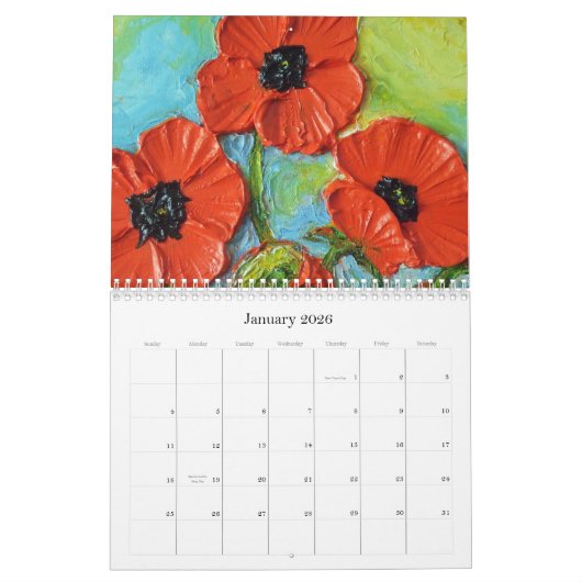 Paris' Poppy Calendar Kalender (Jan 2026)