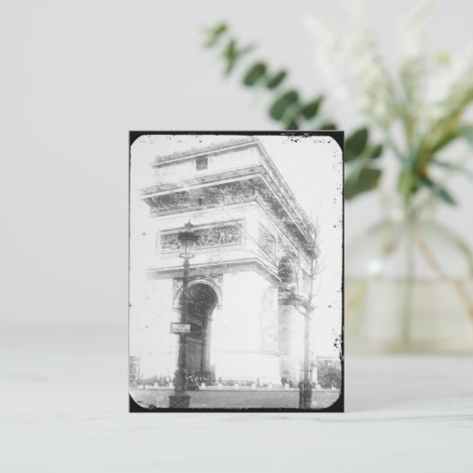 Paris Post Card, Arc de Triomphe, B&W Briefkaart (Staand voorkant)