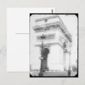 Paris Post Card, Arc de Triomphe, B&W Briefkaart (Voorkant / Achterkant)