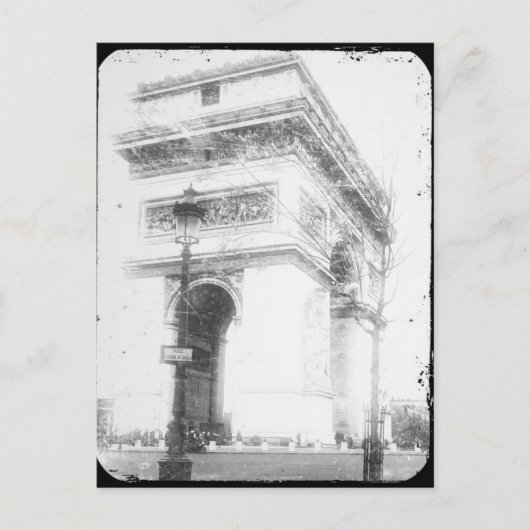 Paris Post Card, Arc de Triomphe, B&W Briefkaart (Voorkant)