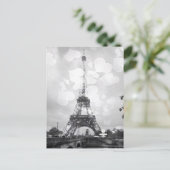 Paris Post Card, Eiffeltoren in B/W Briefkaart (Staand voorkant)