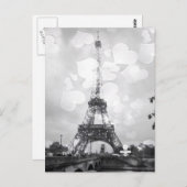 Paris Post Card, Eiffeltoren in B/W Briefkaart (Voorkant / Achterkant)