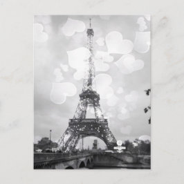 Paris Post Card, Eiffeltoren in B/W Briefkaart