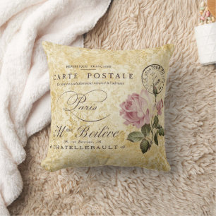  Paris Post Roze Roses Kussen
