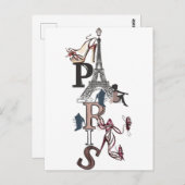 PARIS POSTALE KAART (Voorkant / Achterkant)