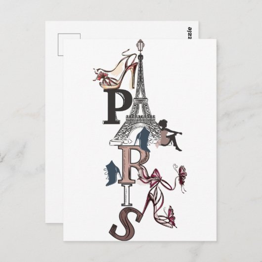 PARIS POSTALE KAART (Voorkant / Achterkant)