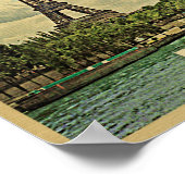 Paris Poster Vintage Travel Eiffel Tower Frankrijk (Hoek)