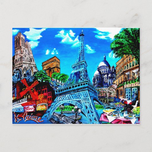 Paris Postkarte Briefkaart (Voorkant)