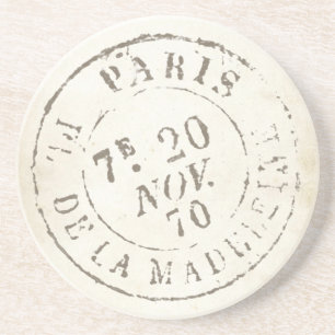 Paris Postmark  French Carte Postale France Zandsteen Onderzetter