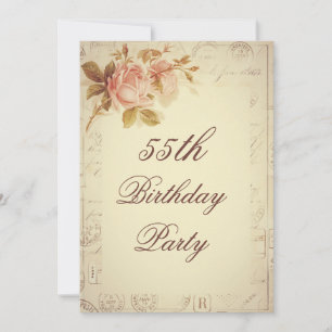  Paris Postmarks Chic Rozen 55th Birthday Kaart
