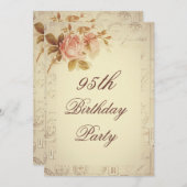 Paris Postmarks Chic Rozen 95th Birthday Kaart (Voorkant / Achterkant)