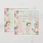  Paris Princess Shabby Chic 1e Verjaardag Kaart (Voorkant / Achterkant)