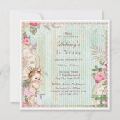  Paris Princess Shabby Chic 1e Verjaardag Kaart (Achterkant)