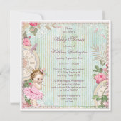 Paris prinses in Tutu Shabby Chic Baby shower Kaart (Achterkant)