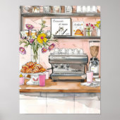 Paris Print Croissant Print Breakfast Print Kitche (Voorkant)