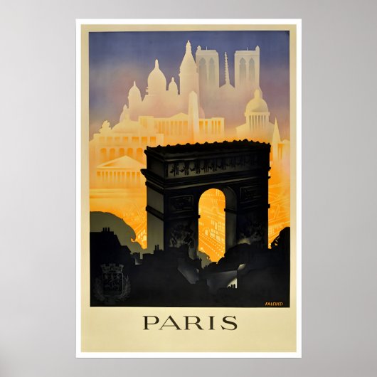 Paris Print Frankrijk Reisposter Retro Frans (Voorkant)