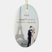 Paris Proposal Engagement Photo keepsake Keramisch Ornament (Rechts)