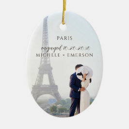 Paris Proposal Engagement Photo keepsake Keramisch Ornament