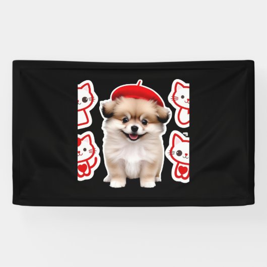 Paris Pup & Kat Crew – Schattigee Berethond en -ka Spandoek (Horizontaal)