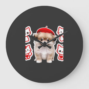 Paris Pup & Kitty Crew � Cute Beret Hond en Kat Grote Klok