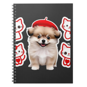 Paris Pup & Kitty Crew � Schattige Baret Hond en K Notitieboek