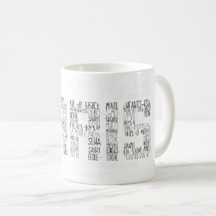 Paris Quarters Typographic Word Art Koffiemok