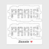 Paris Quarters Typographic Word Art Sticker (Vel)