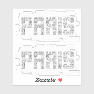 Paris Quarters Typographic Word Art Sticker