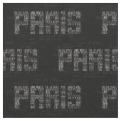 Paris Quarters Typographic Word Art Stof (Close Up)