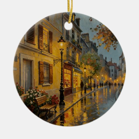 Paris Rainy Street Ornament (Voorkant)