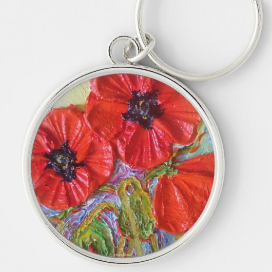 Paris' Red Poppies II Sleutelhanger (Voorkant)