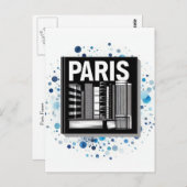 Paris Reisboek Plank Briefkaart (Voorkant / Achterkant)