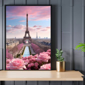 Paris Reizen Eiffeltoren Rozen Poster