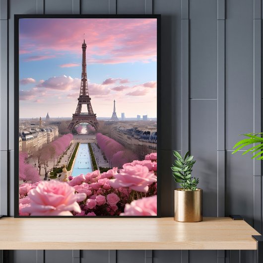 Paris Reizen Eiffeltoren Rozen Poster