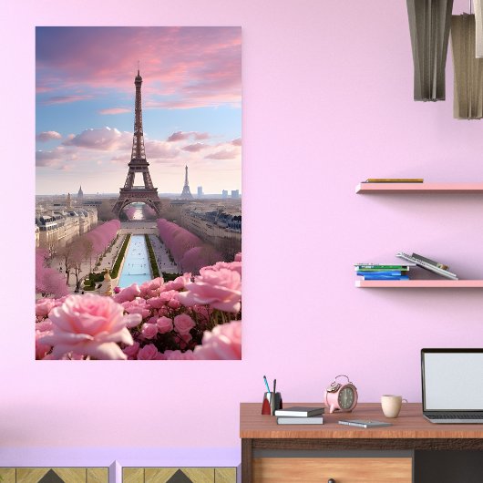 Paris Reizen Eiffeltoren Rozen Poster