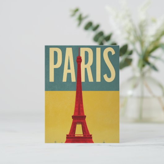 Paris retro briefkaart (Staand voorkant)