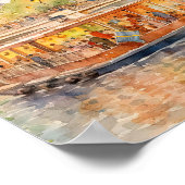 Paris River Seine Boottocht Scène Kunst Poster (Hoek)