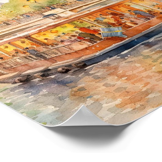 Paris River Seine Boottocht Scène Kunst Poster (Hoek)