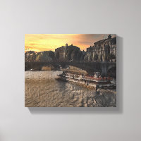 Paris Rivier Muur Kunst Stadsgezicht Zonsondergang